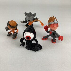 Ninja Kidz PVC Figures Topper 4pc Lot Blip Toys Paxton Eyeball Grim Reaper